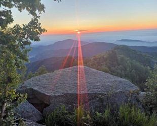 La bisettrice del masso risulta perfettamente allineata all’alba del sostizio estivo The bisector of the boulder is perfectly aligned with the dawn of the summer substance La bisettrice del masso risulta perfettamente allineata all’alba del sostizio estivo